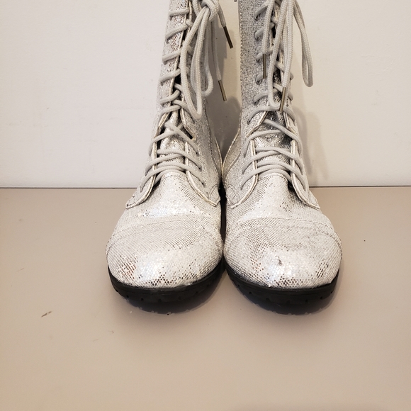 LIKE NEW BALERA SEQUIN ZIP UP SIDE COMBAT BOOTS 25.00 SIZE 7 OFFER - Picture 8 of 8